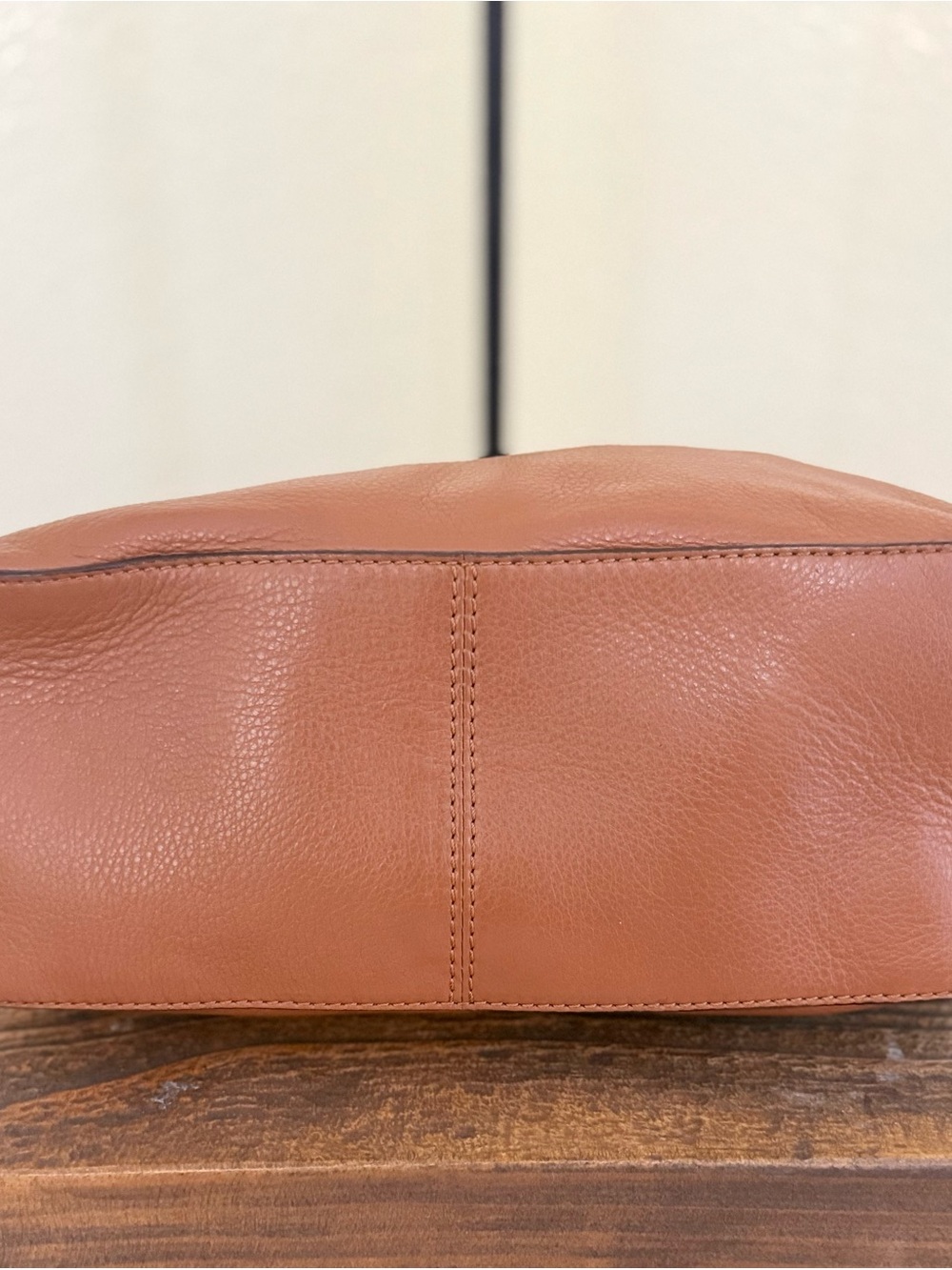 Michael Kors Pebbled Leather Shoulder Bag – Luggage Brown | Gold-Tone Hardware - Picture 5 of 10
